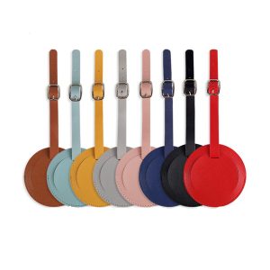 Round Leather Luggage Tag