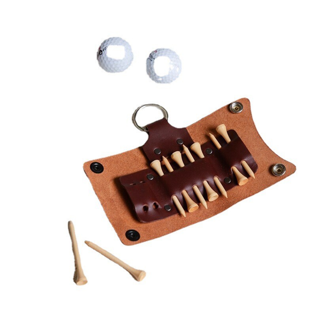 Leather Golf Tee Holder with Belt Clip - Image 2